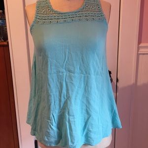 Blue lace detail tank